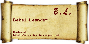 Beksi Leander névjegykártya